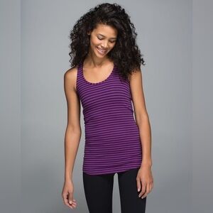 Lululemon | Cool RacerbackDouble Trouble Stripe Ultra Violet Black Grape Sz 4